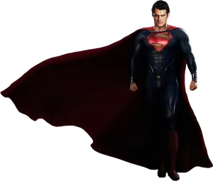 Supermanin Action Pose PNG Image