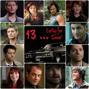 Supernatural Cast Collage13 Lucky Number PNG Image