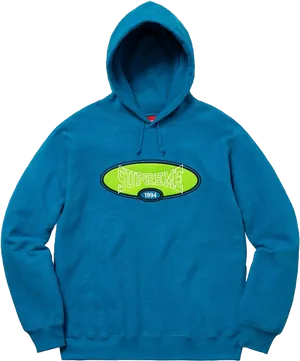 Supreme Blue Hoodie1994 Logo PNG Image