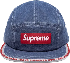 Supreme Branded Denim Cap PNG Image