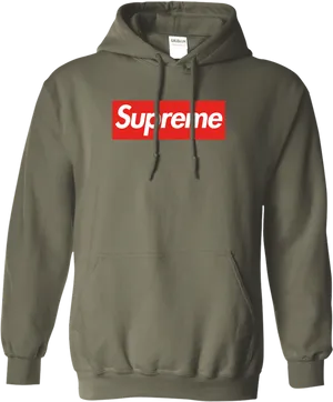 Supreme Branded Hoodie Green PNG Image