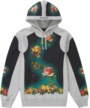 Supreme Floral Hoodie Design PNG Image