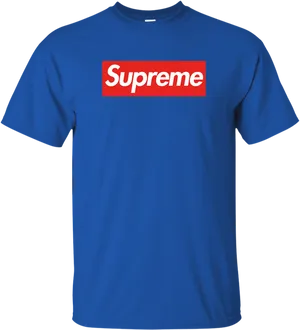 Supreme Logo Blue Tshirt PNG Image