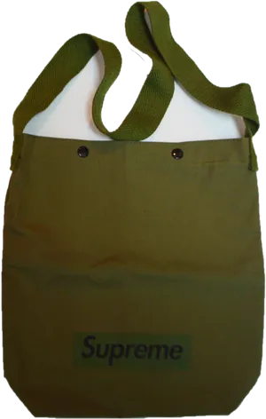 Supreme Olive Green Tote Bag PNG Image