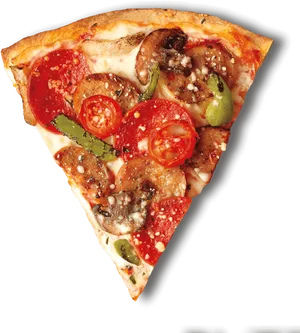 Supreme Pizza Slice Transparent Background PNG Image