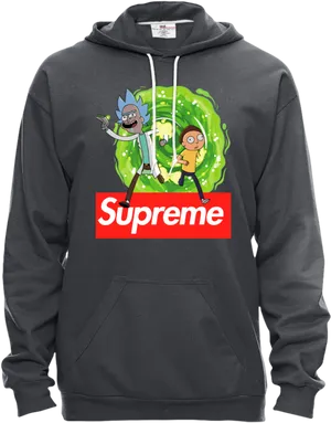 Supreme Rickand Morty Hoodie PNG Image