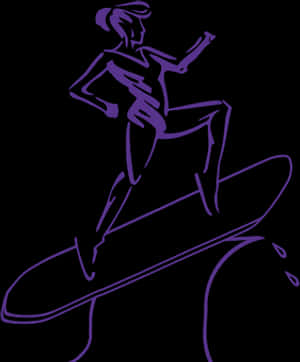Surfer Silhouette Art PNG