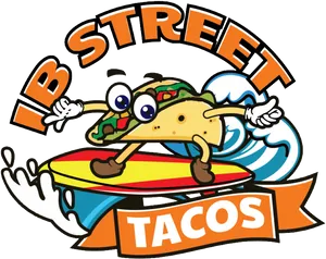 Surfing Taco Mascot Logo PNG Image