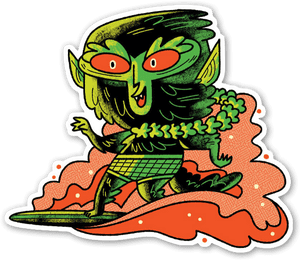 Surfing Werewolf Sticker, HD Png Download PNG image with transparent background