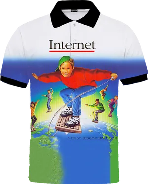 Surfingthe Web Polo Shirt Design PNG Image