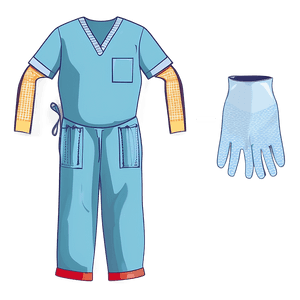 Surgery Scrubs and Gloves PNG gmv57 PNG with transparent background