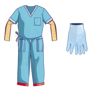 Surgery Scrubs And Gloves Png Gmv57 PNG Image