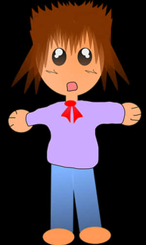 Surprised Anime Character Cartoon PNG with transparent background