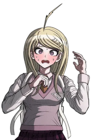 Surprised Anime Girl With Blush PNG Image