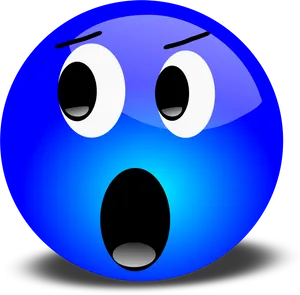 Surprised Blue Face Emoji PNG Image