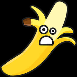 Surprised Cartoon Banana PNG image with transparent background