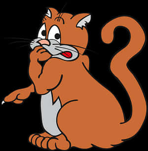Surprised Cartoon Cat PNG image with transparent background