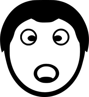 Surprised Cartoon Face Icon PNG image with transparent background