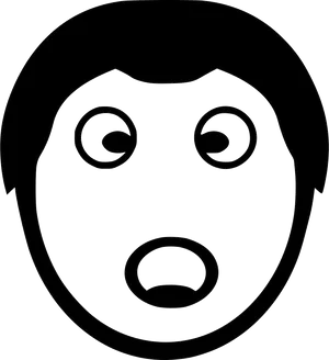 Surprised Cartoon Face Icon PNG Image