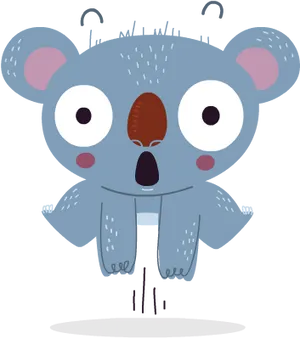 Surprised Cartoon Koala PNG Image