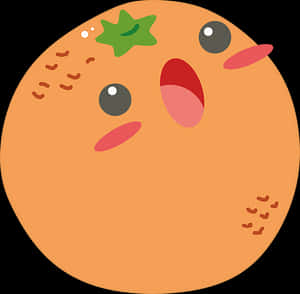Surprised Cartoon Orange PNG image with transparent background
