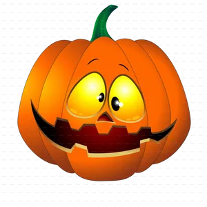 Surprised Cartoon Pumpkin Halloween PNG Image