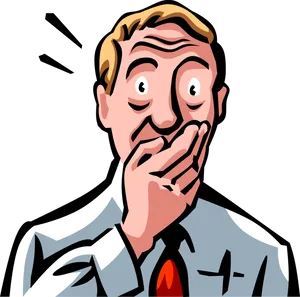 Surprised Man Cartoon PNG Image