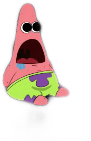 Surprised Patrick Star Cartoon PNG image with transparent background
