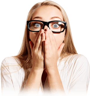 Surprised Woman Model Transparent Background PNG image with transparent background