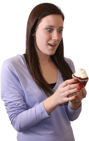 Girl Surprised At Cupcake [702 × 1114], HD Png Download PNG image with transparent background