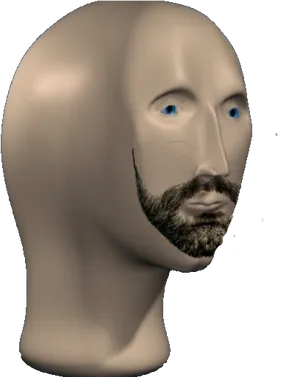 Surreal Bearded Bust PNG Image