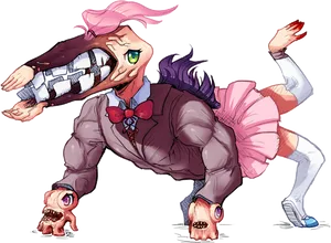 Surreal Creature Ballet Dance PNG Image