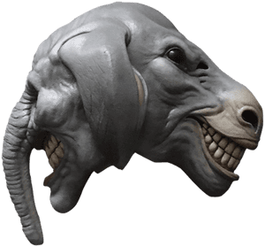 Surreal_ Elephant_ Skull_ Horror PNG with transparent background