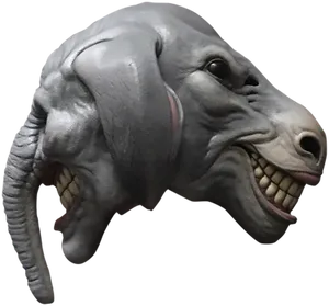 Surreal_ Elephant_ Skull_ Horror PNG Image