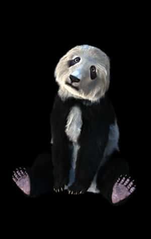 Surreal Sad Panda PNG image with transparent background