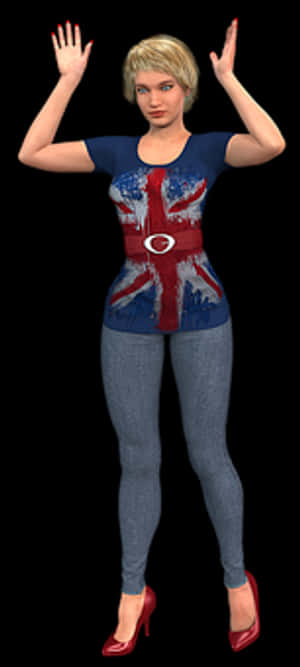 Surrender Pose3 D Character PNG image with transparent background