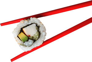 Transparent Sushi Roll Clipart - Chopsticks And Sushi, HD Png Download PNG with transparent background
