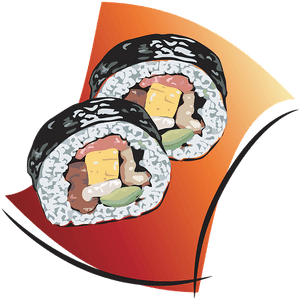 Sushi, Roll, Fish, Rice, Chinese, Raw, Food, Seafood - Cartoon Sushi Roll, HD Png Download PNG with transparent background