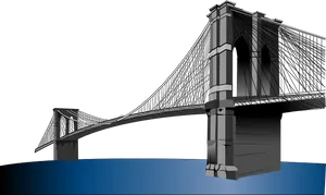 Suspension Bridge Graphic Rendering PNG Image