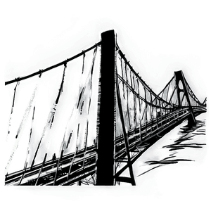 Suspension Bridge Silhouette PNG 22 PNG