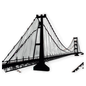 Suspension Bridge Silhouette PNG lkf22 PNG