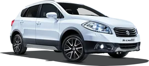 Suzuki S Cross Silver S U V Profile View PNG Image