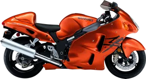 Suzuki Sportbikein Orange PNG Image