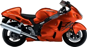 Suzuki Sportbikein Orange PNG Image