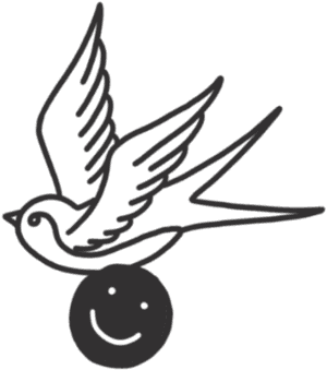 Swallow Silhouette Smiley Balloon PNG image with transparent background