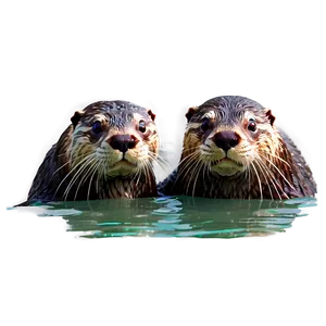 Swamp Otters Playing Png Miw9 PNG Image