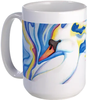 Swan Art Coffee Mug PNG Image