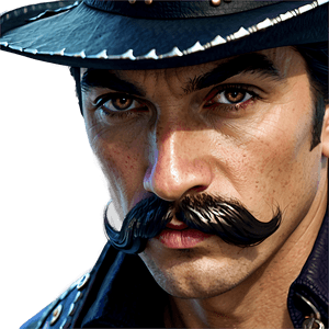 Swashbuckling Swordsman Mustache PNG qrm13 PNG