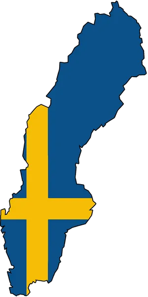 Sweden Map Outlinewith Flag PNG Image