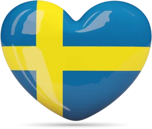 Swedish Flag Heart Emblem PNG Image